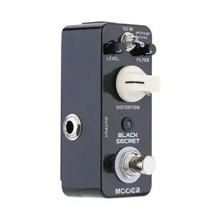 MOOER Black Secret Guitar Effect Pedal, Full Metal, Vintage / Turbo, Guitar Distortion Effects Pedal Warm Sound, for Music Lovers Boys Girls Friends Gift