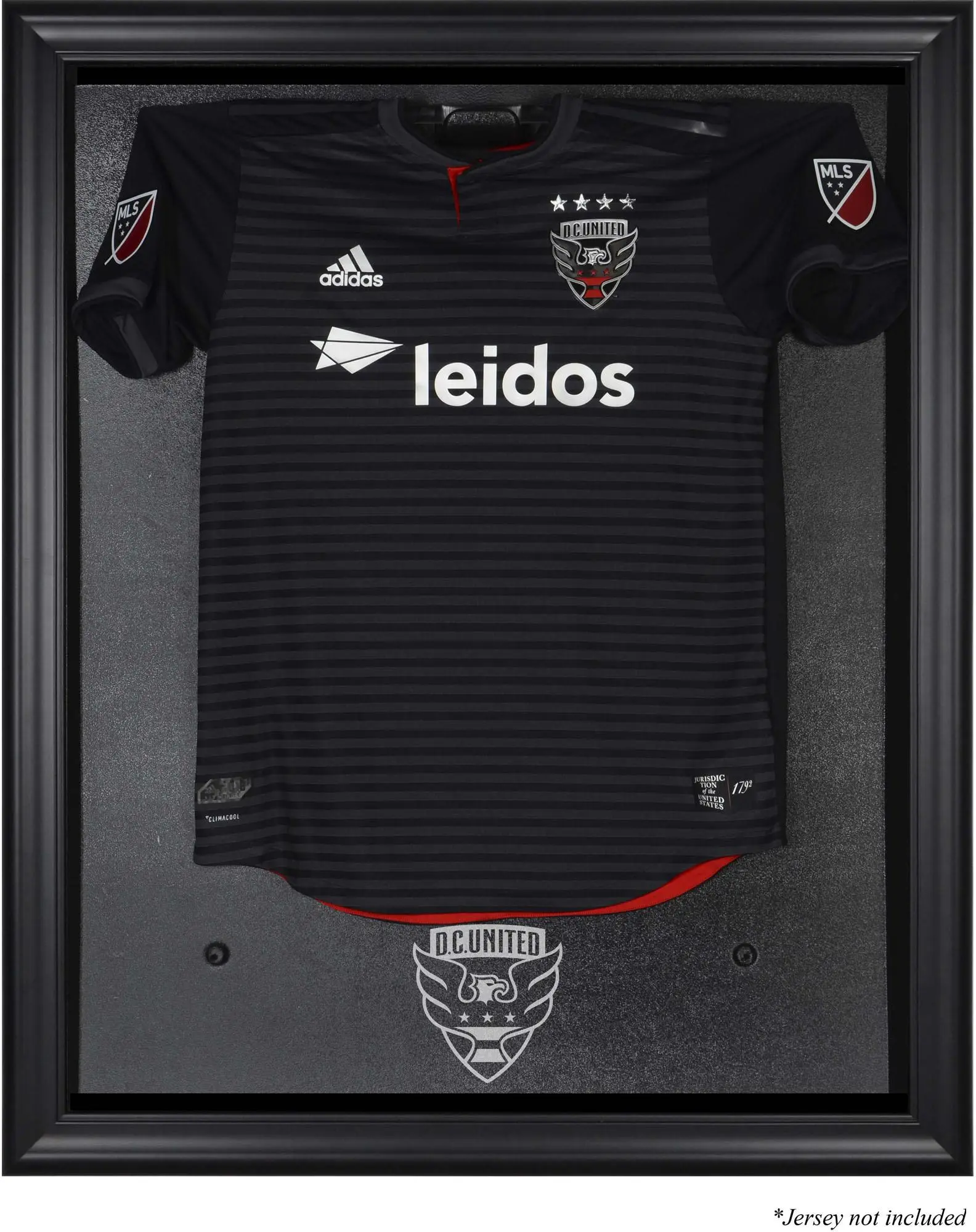 D.C United Black Framed Team Logo Team Logo Jersey Display Case - Soccer Memorabilia