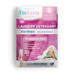 Fragrance-Free Baby Laundry Detergent Sheets – Tru Earth | Soft on Skin, Tough on Messes, No Plastic Jugs
