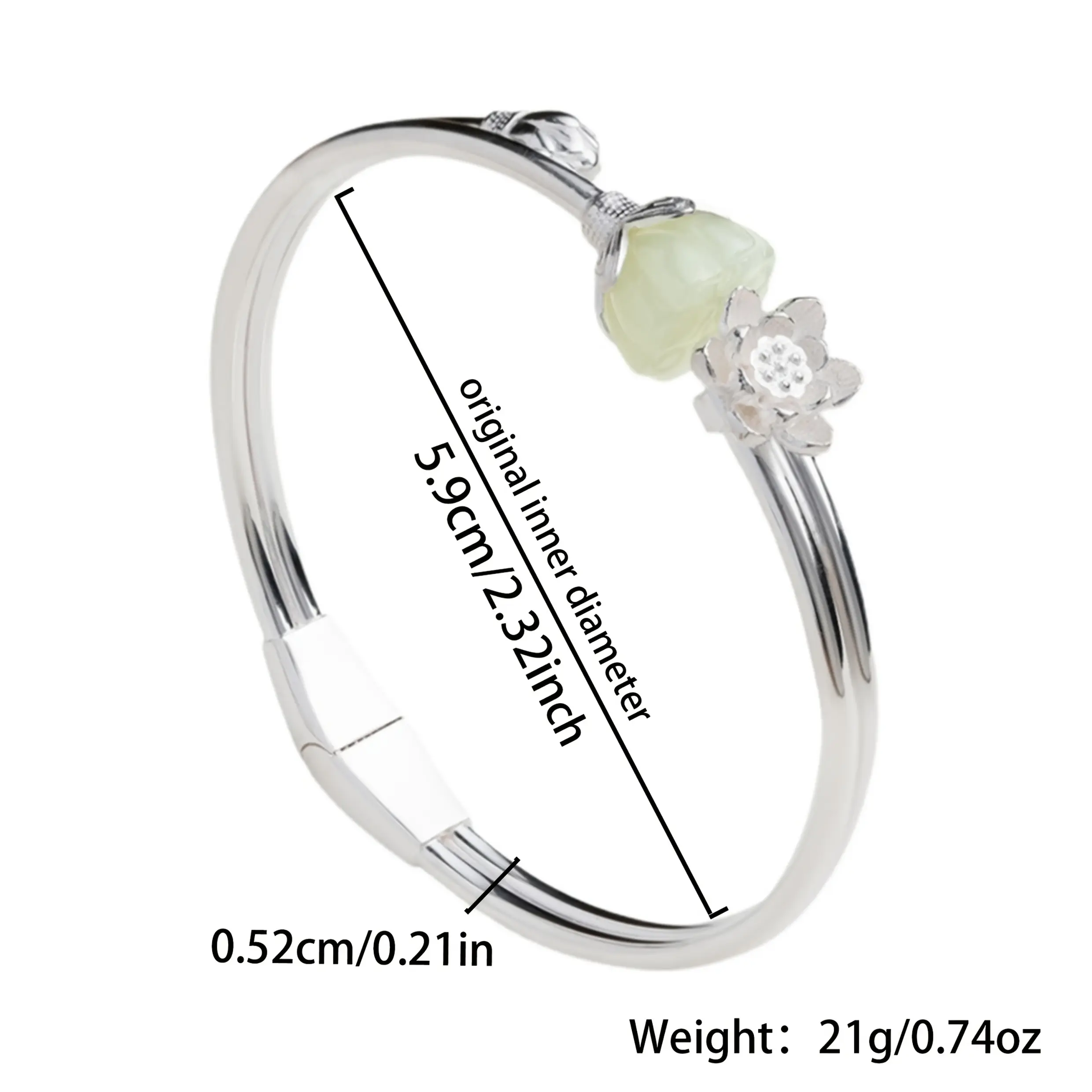 Silver S999 Bracelet Women'S Sterling Silver Bracelet Open Bracelet Elegant