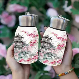 1pc 10.5oz Stainless Steel Vacuum Insulated Portable Water Bottle with Lid and Handle, Keeps Beverages Hot or Cold, Perfect for Camping and Travel, Drinkware