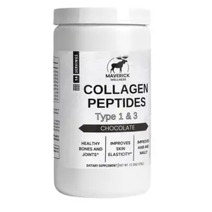 Collagen Peptides - Chocolate Hydrolyzed Type 1 & 3 Collagen Powder Protein Supplement for Healthy Skin, Nails, & Joints - Easy Mixing Vital Nutrients & Proteins, Collagen for Women & Men Healthcare Dietary Fitness Edible