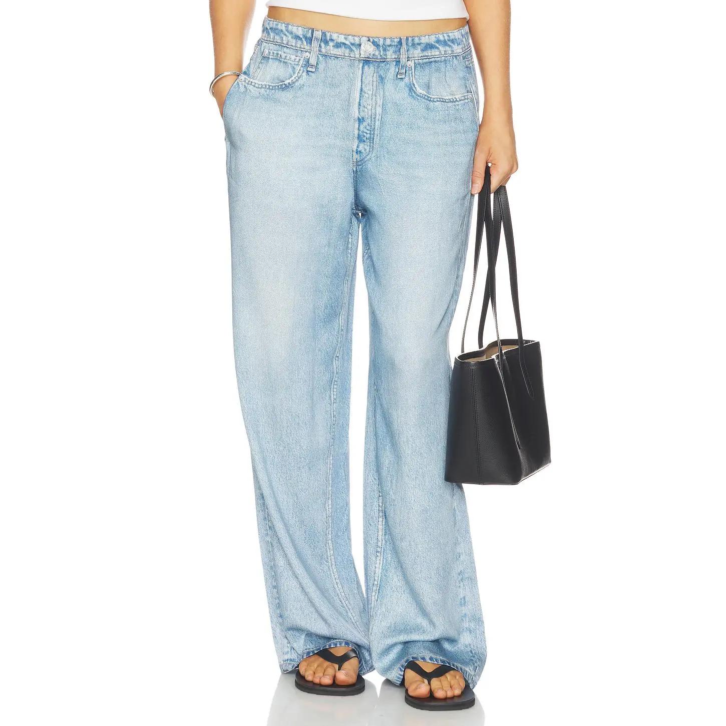 Rag & Bone rb Miramar Slink Wide Leg Pull On Jeans in Muray