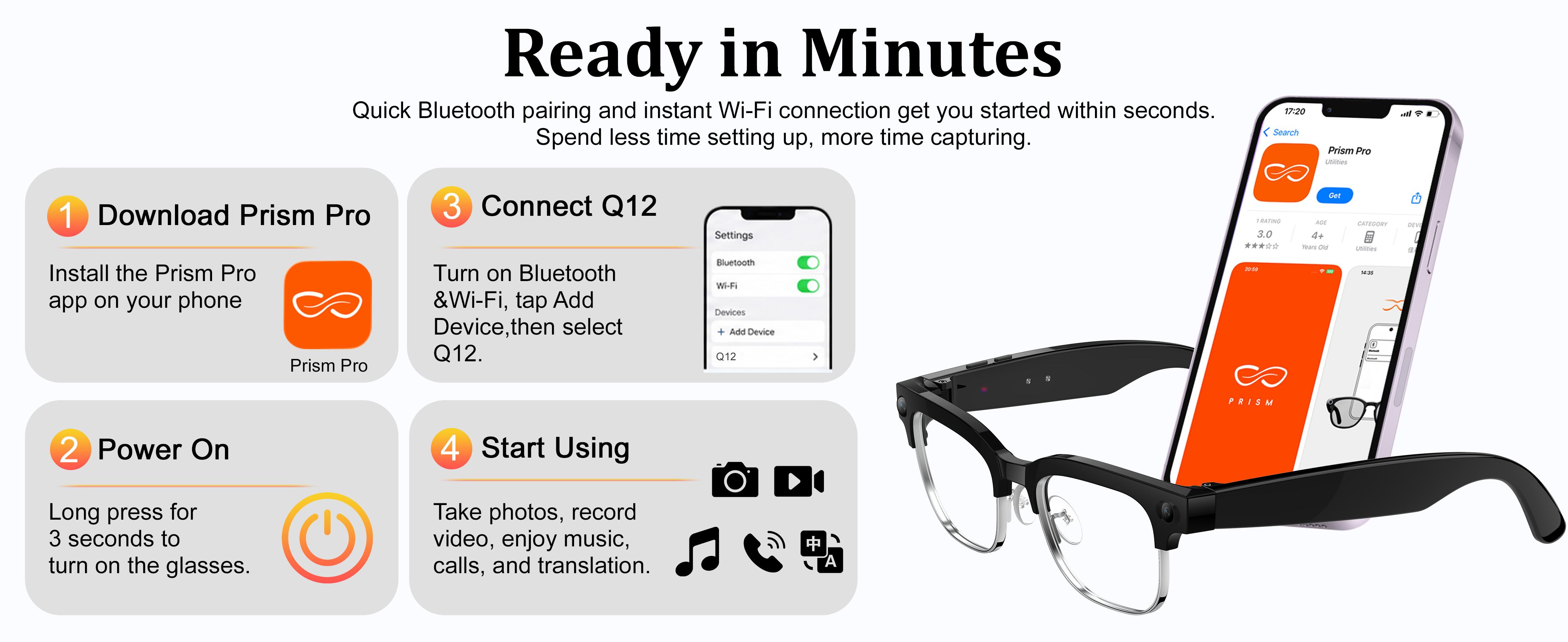 LUSBY Classic Smart Glasses - New Q12 Upgraded & Q11 AI Model, 8MP Photo/Video Recording, 160+ Languages Real-Time Translation, Photochromic UV400 Lenses, Bluetooth Wireless, Magnetic, Rechargeable Batteries, Hands-Free Business & Travel Wearable LUSBY Classic Smart Glasses - New Q12 Upgraded & Q11 AI Model, 8MP Photo/Video Recording, 160+ Languages Real-Time Translation, Photochromic UV400 Lenses, Bluetooth Wireless, Magnetic, Rechargeable Batteries, Hands-Free Business & Travel Wearable