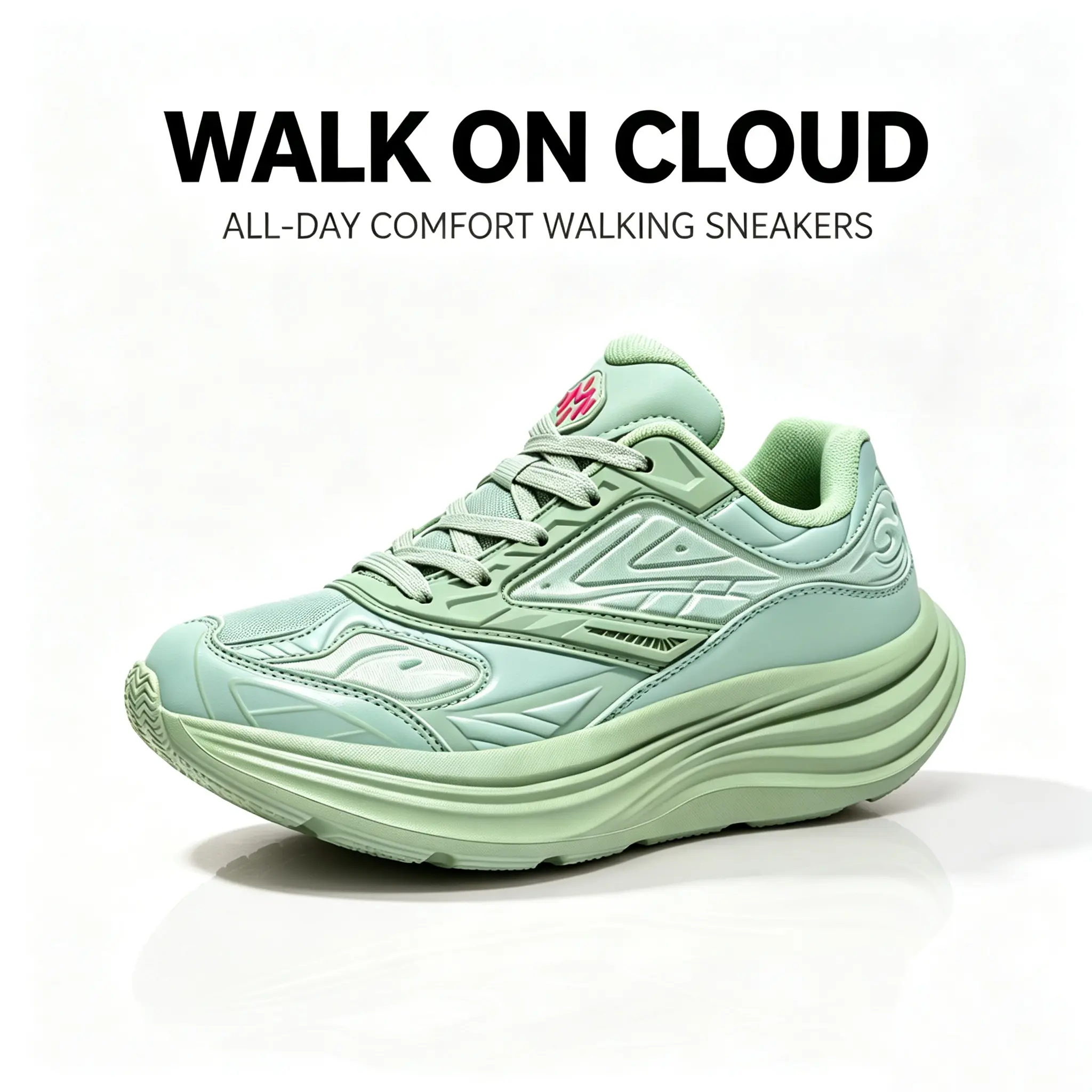 Women's Chunky Platform Dad Sneakers - Cloud Cushion Walking Shoes, Sage Green Trending Athletic Casual Shoes for Women, Trending Shoes