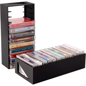 2pcs Cassette Tape Storage Organizer Holder – 24 slots, easy storage and space-saving design for home and studio — perfect for music lovers and collectors