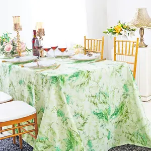 90"x156" Seamless Rectangular Faux Linen Tablecloth - Verdure (1pc)