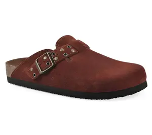 White Mountain Leather Adjustable Clogs - BenBen