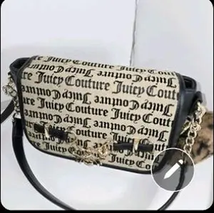 Juicy Couture Black Logo Crossbody Y2K Personalized Gift Gold Chain February 14th Wild Heart Ready Leopard Charm Shoulder Purse
