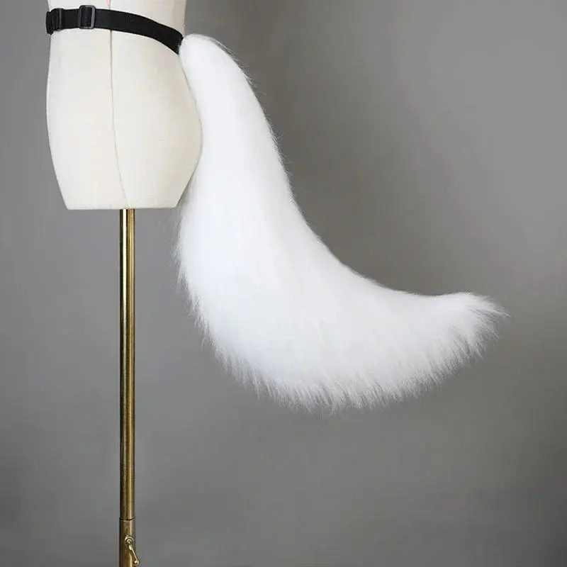 Handmade Fluffy Polyester Cosplay Plush Tails & Cat Ears Set - Adjustable Belt, Cute Animal (Dog, Cat, Fox) Design for Anime Performances, Girl Kid Gift Fashion Accessory, Party Accessory, Feminine, Belted, All Seasons, Gentle Combing, Party Props, Access
