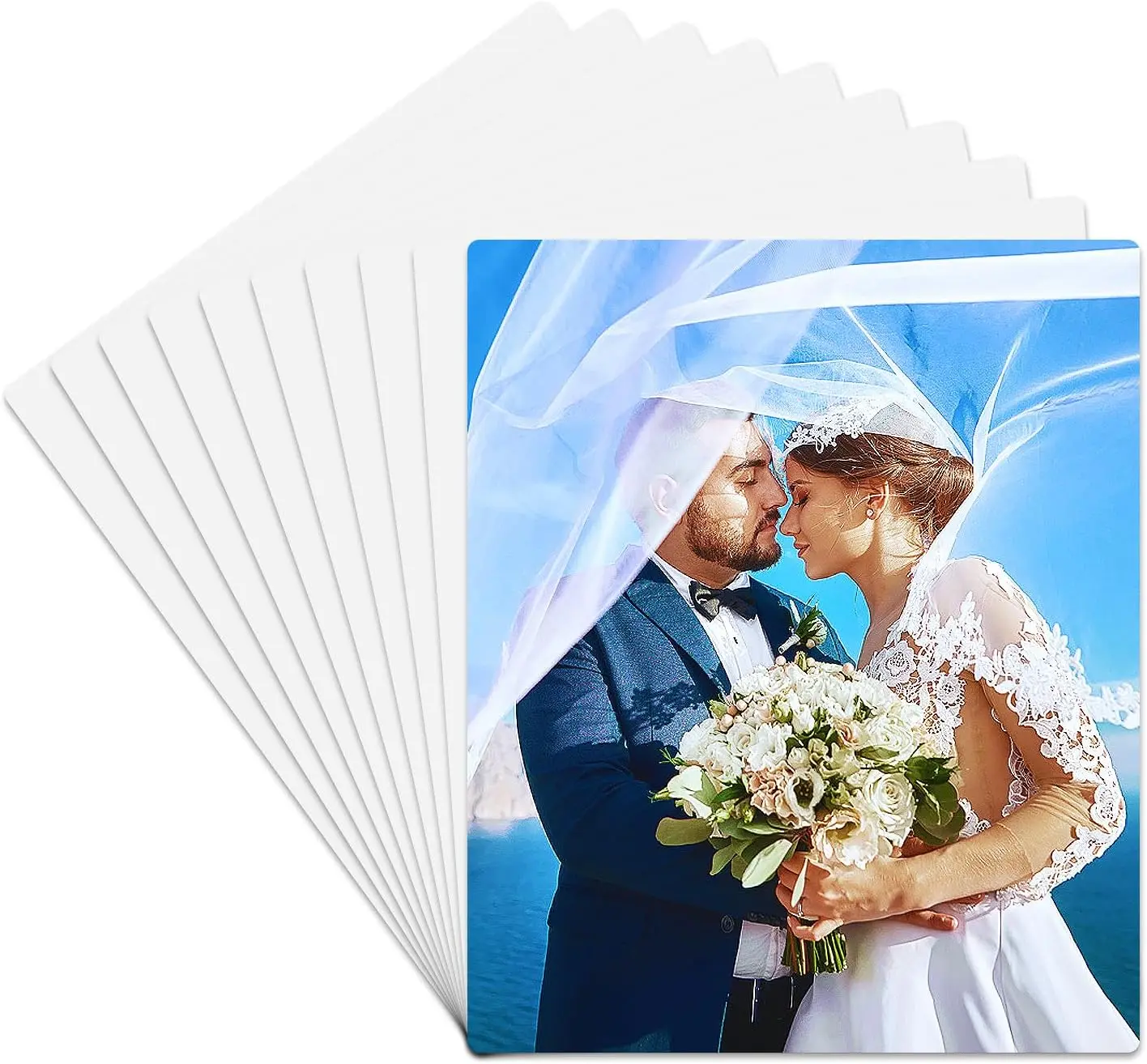10 Pcs 8''x10'' Aluminum Sublimation Metal Photo Blanks, Metal Sublimation Blank Sign 0.45mm Thick Photo Sign Blank
