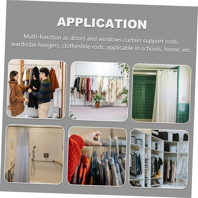 Drill-Free Telescopic Tension Rod for Hanging Clothes，adjustable Rod Without Drilling,Stainless Steel Curtain Hanging Rack, For Bathroom, Window, Closet, Room Divider (80-160cm)