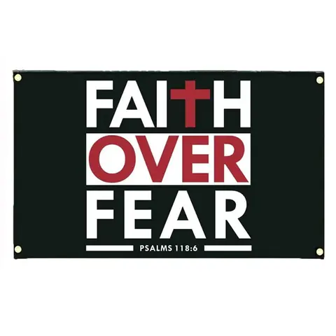 3x5 ft Durable Decorative Tapestry Wall Flag - Synthetic Polyester, Double-Stitched, Thick Seam Edges, 4 Brass Grommets, Faith Text, Tapestry Wall Mural, Indoor/Outdoor Home & Dorm Banner Supply