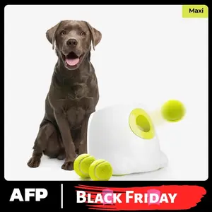 All for Paws Maxi Hyper Fetch Automatic Ball Launcher for Large Dogs - Adjustable Distance & Rechargeable Battery Included - 3 Durable Balls - Interactive Play for Extended Exercise