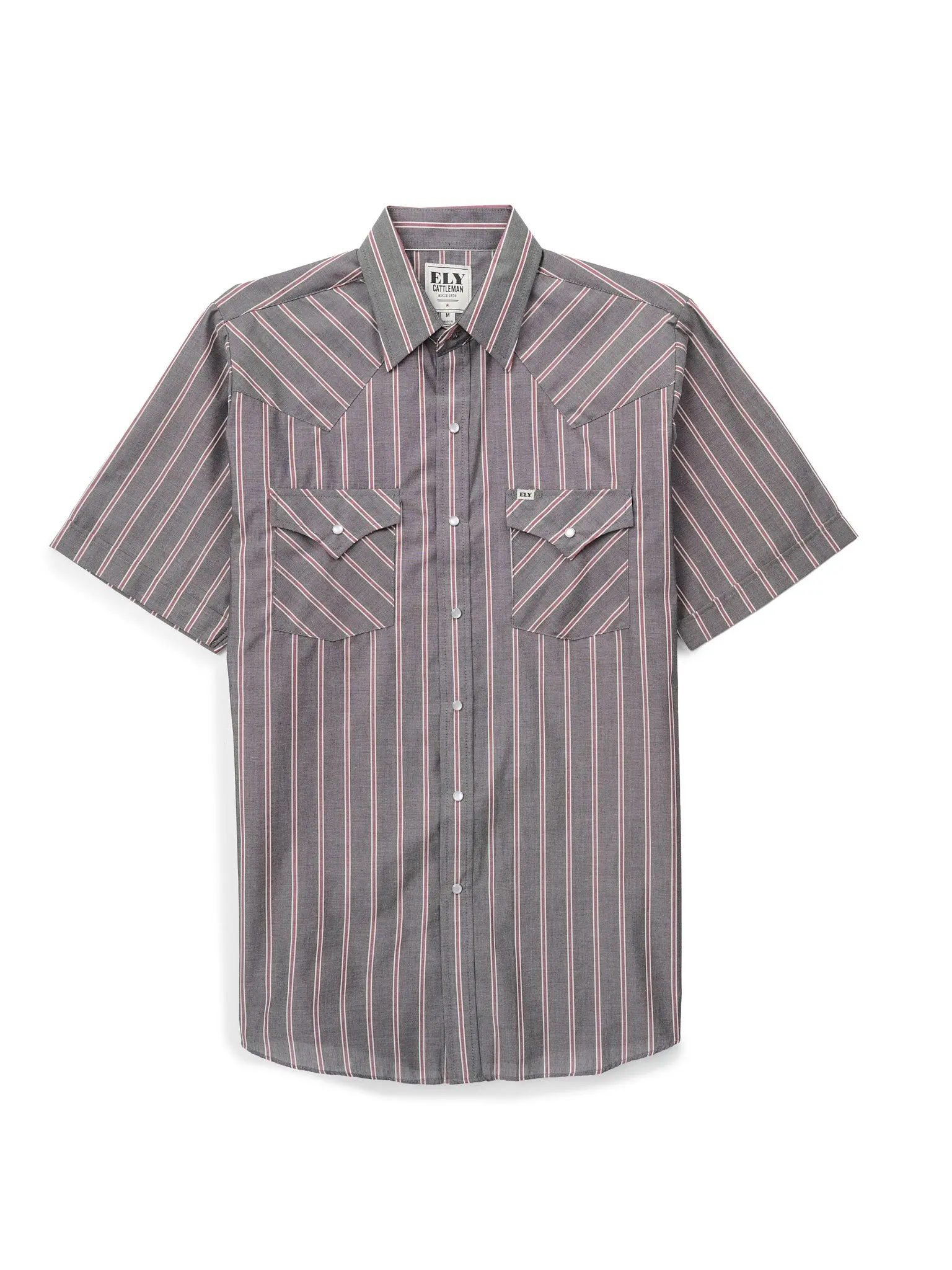 Men's Ely Cattleman Short Sleeve Stripe Western Snap Shirt