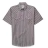 Men's Ely Cattleman Traditional Striped Short-Sleeve Western Snap-Button Collared Shirt - Cotton-Polyester Fabric, Pocket, Men's Clothing, Snap Buttons, Western Look, Casual & Work Top