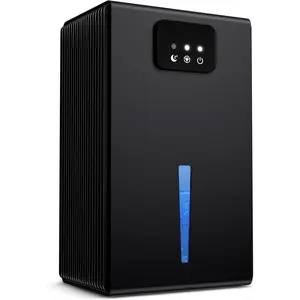 Dehumidifier, 1000 sq.ft Quiet Dehumidifiers for  Bedroom Bathroom Basement with 95oz Water , Sleep Mode, Auto Shut-Off 7 Colors LED Light, Black