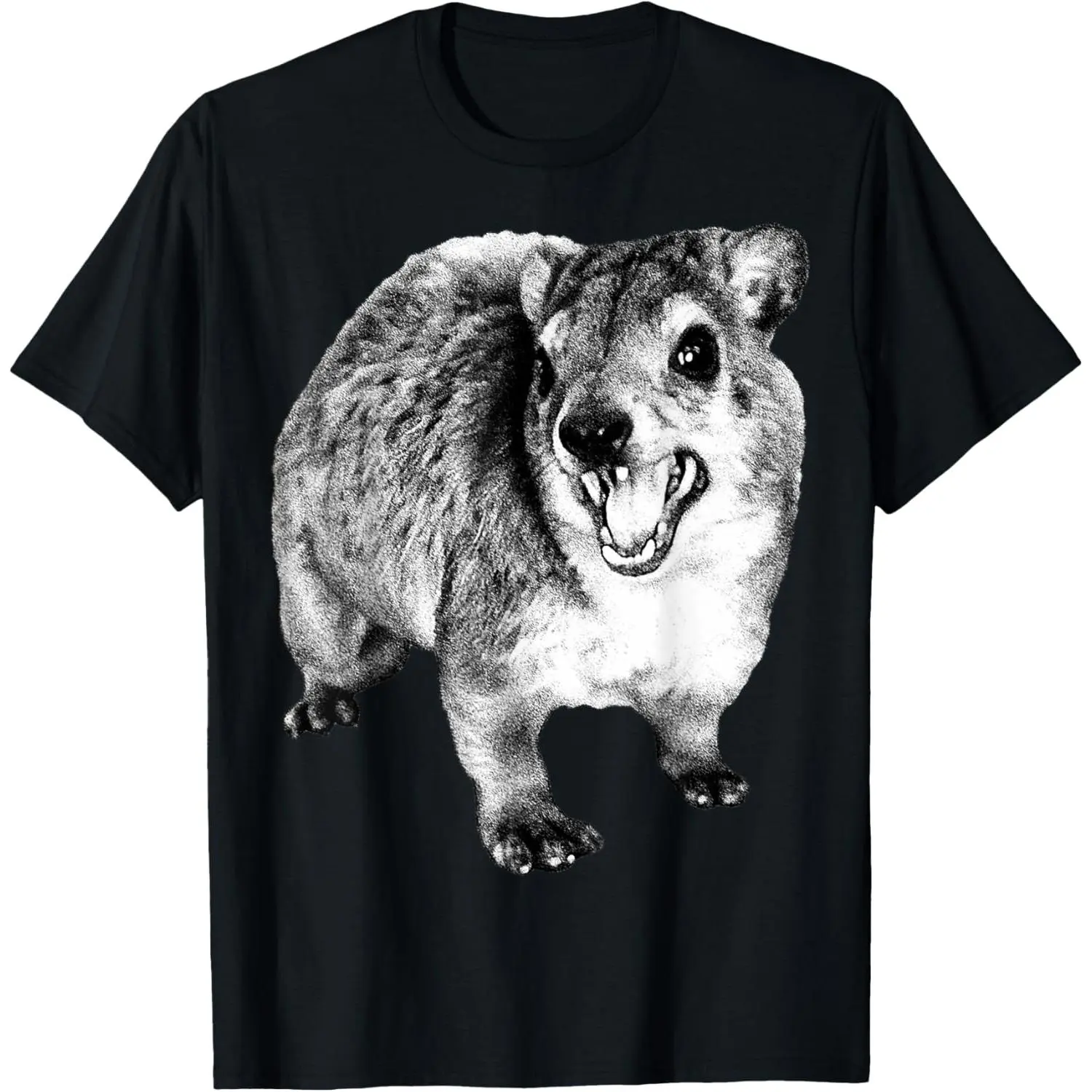 Men's Funny Hyrax Meme Tshirt - Relaxed Fit Crewneck Shortsleeve Top in Soft Fabric for Layering & Everyday Wear, Tee, Round Neck