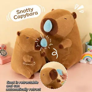 Interactive Capybara Plush Pull-Back Snot & Chick Fidget Toy