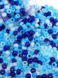 1000pcs Ice Age Polymer Spacer Beads, Liquid Blue Transparent Beads, Resin Discs, Horse Beads, Jewelry Making, Fashion Gifts