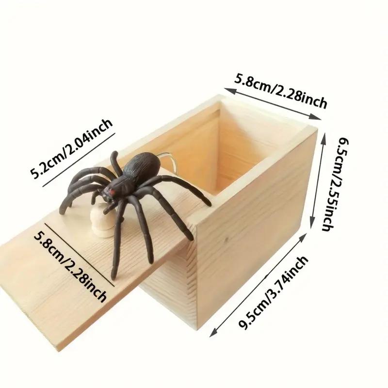The Original Spider Prank Box- Funny Wooden Box Toy Spider Prank, Hilarious April Fools Day, or Birthday Surprise Toy and Gag Gift Practical Joke Bromas Kit