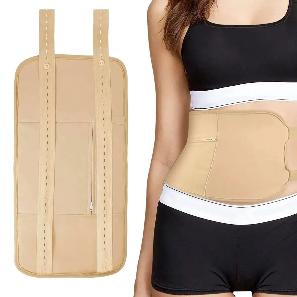 Abdominal Castor Oil Belt Pack Wrap, Reusable Hot & Cold Compression Waist Patch, Organic Castor Oil Belt, Body Care Essential Strap, Waist Massage Be
