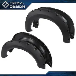 CROSSDESIGN Pocket Style Rivet Look Fender Flares Wheel Covers, Wheel Protection Accessories, 4PCS Fit For 2009-2014 Ford F150