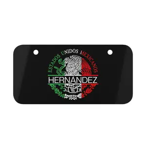 Hernandez Mexican Flag Mini License Plate 6" x 3" - Personalized Vehicle Decor, Durable Aluminum with Pre-Drilled Holes for Car, Motorcycle, Custom Name