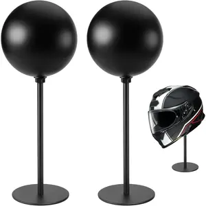 Motorcycle Helmet Stand 2 Packs, Desktop Helmet Display Holder with Stable Base for Helmets, Caps, Hats, Wigs, Motorcycle Helmet Accessories