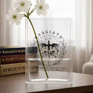 Basgiath War College Book Vase with Xaden Quote, Fourth Wing Violet Decor, Iron Flame Bookish Gift, Romantasy Reader Dark Academia Room