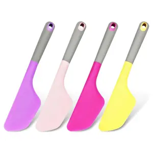 4 Pieces Extra Large Silicone Spatulas, High Temperature Resistant Spatula Spreader Kitchen Cake Scraper Baking Mixing Tools Non-stick Flexible Non-slip Handle BPA Free