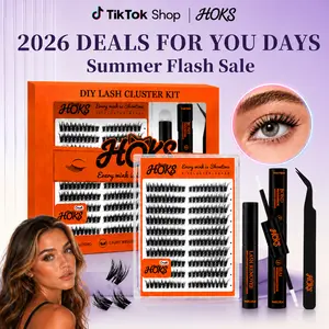 DIY Lash Extension Kit | Cluster Lashes Kit | Lash Clusters | Natural Wispy Look | Waterproof | Long Lasting | Lightweight | At-Home Salon | Beginner Friendly Cosmetic