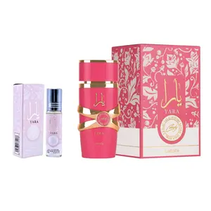 (2pc Bundle Pack) Yara Candy by Lattafa EDP Spray 3.4oz + Ard Al Zaafaran Yara 10ml Perfume Oil Roll-On