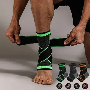 1Pair Ankle Compression Socks-Arch Supports For Sports Activities, Injury Prevention, Ankle Joint Protection, Running, Hiking, Cycling, Comfortable Breathable Foot Covers, Green/Orange/Grey Ankle Support Brace, Adjustable Compression Foot Guard.