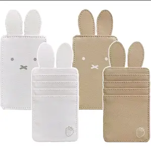 Kawaii Miffyi Wallet Card Holder |  PU Thin Slim Portable Card Case | Creative Multi-functional Student Case for Bus Meal Card