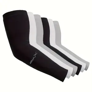 2 pieces (1 pair) cooling arm sleeves, high elasticity, breathable polyester fiber, suitable for driving, golf, fishing, cycling, hiking and outdoor sports - solid color, stretch and snug fit (Model: DM651)