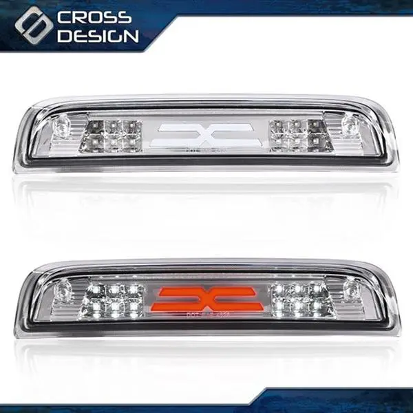 CROSSDESIGN Chrome LED Third Brake Light Lamp - Bright LEDs, Pro-Look Third Brake, Safety Boost, Long-Lasting Chrome Assemblies, Cargo Light Ready, Truck Mods for 14-18 Chevy Silverado & GMC Sierra