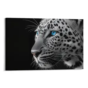 Blue-Eyed Leopard, Tiger, Eagle, Wolf, and Lion Wall Art Canvas Modern Home Decor Living Room Bedroom Office Trendy Poster Funny Stylish Animal Illustration Print