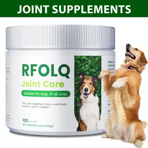 RFOLQ Hip and Joint Supplement for Dogs - Large Breed Soft Chews with ActivEase Green Lipped Mussel, Glucosamine for Dogs, Hyaluronic Acid & Omega 3-60 Chews (Large/XL Dogs)