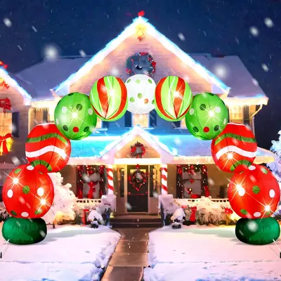 Christmas Window Scene Backdrop, Vintage Holiday Decor