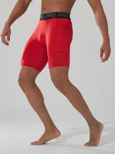 6-Pack Mens Compression Shorts with Phone Pocket - Cool Dry, 4-Way Stretch, Moisture-Wicking, Elastic Waistband for Running, Gym, Yoga, Athletic Tights