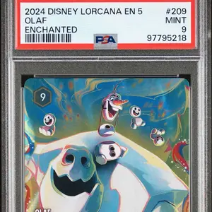 PSA9 Disney Lorcana TCG Olaf Enchanted Shimmering Skies