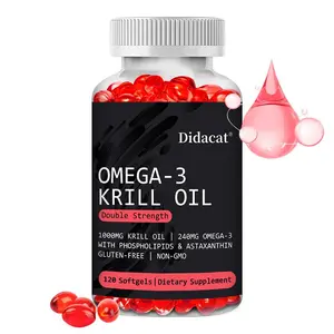 Didacat Omega-3 KRILL OIL Health Supplement, Supports Brain and Heart Health 120 Capsules