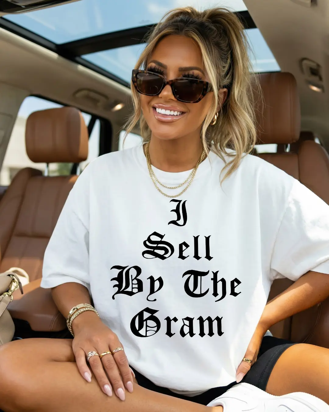 Bold Hair & Co. "I Sell by the Gram" Graphic Tee - Unisex Oversized Streetwear for Stylists - 100% Heavyweight Cotton 