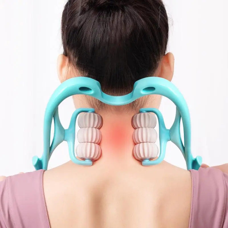 Manual 6-Wheel Crystal Neck Massager, Smooth Adjustable Multifunctional Body Care Roller Tool for Pain Relief