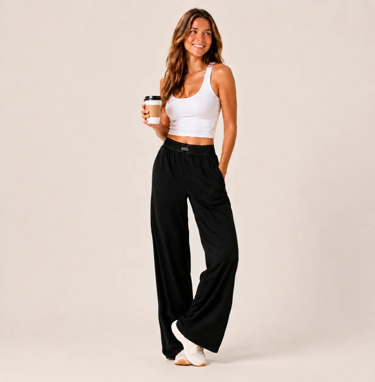 Women’s Wide Leg Pants - High Waisted Loose Fit Casual Trousers with Soft Flowing Fabric, Yoga Workout Lounge Pants, Streetwear Fashion Pants