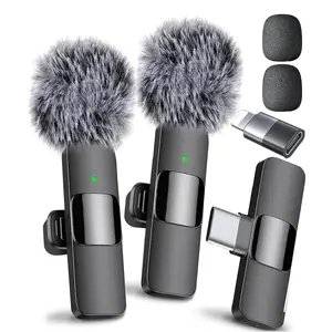 Mini Microphone Pro - Professional wireless microphone for iPhone, iPad, Android, lavalier microphone for video recording - iPhone microphone with USB-C connector provides clear recording for content creators Wireless Lavalier Mics
