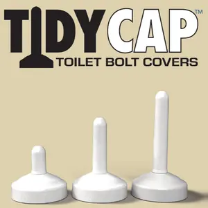 TidyCap Fit ALL Toilet Bolt Covers with 3 Adjustable Lengths No Trimming Required Easy Installation for Homeowners Renters and Holiday Enthusiasts