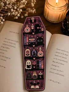 Goth Coffin Bookmark | Cute Spooky Bookmark | Kawaii Gothic Reading Bookmark | Witchy Book Lover Gift | Halloween Reader Accessory