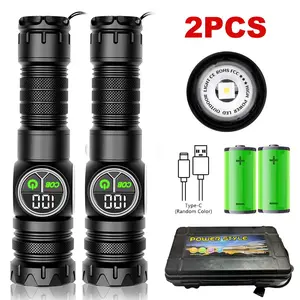 2pcs Rechargeable COB Side LED Flashlights, With 9 Lighting Modes, Powerful Handheld Bright Flashlight For Emergencies Camping, Rescue, Hunting, Inspection, Repair Outdoor Running, Hunting, Camping, Hiking